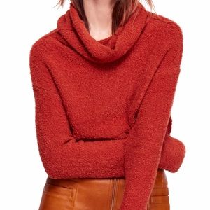 Orange Free People Pullover Cowl Sweater